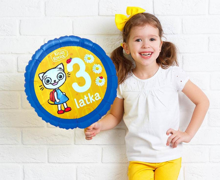 Balon Foliowy Kicia Kocia Dekoracja Na Urodziny 3 Latka Kotek 18" GODAN