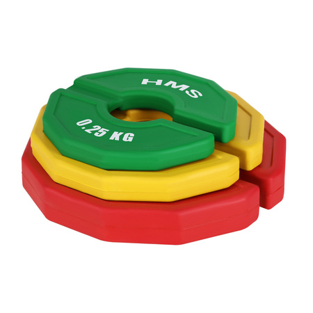 Talerze Progresywne Na Sprzęt Sztangę Gryf HMS Zestaw 2x0,25 2x0,5 2x1 kg