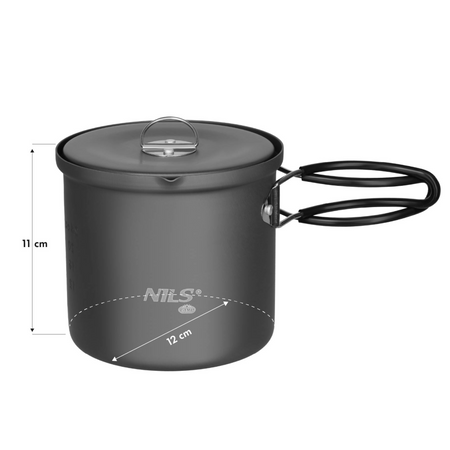 Garnek Turystyczny Aluminiowy Z Pokrywką 1000 ml Kempingowy Survivalowy