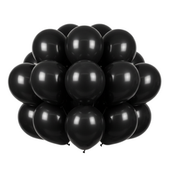 Balony Pastelowe Lateksowe Czarne Na Urodziny Dekoracja 48 cm - 25 szt.