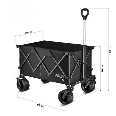Wózek Turystyczny Plażowy Transportowy Kempingowy Składany Z Uchwytem 180 L