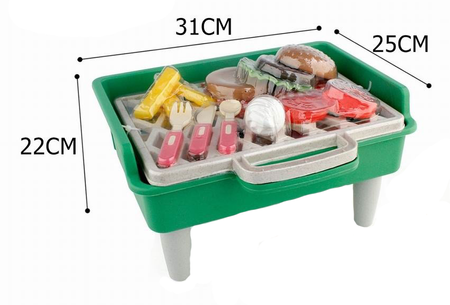 Mini Grill Zabawka Dla Dzieci 36 Elementów Sztućce + Akcesoria Spożywcze