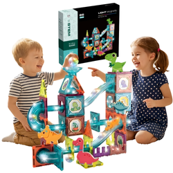Klocki Magnetyczne Konstrukcyjne Świecący Tor Zestaw Dla Dzieci 86 el.
