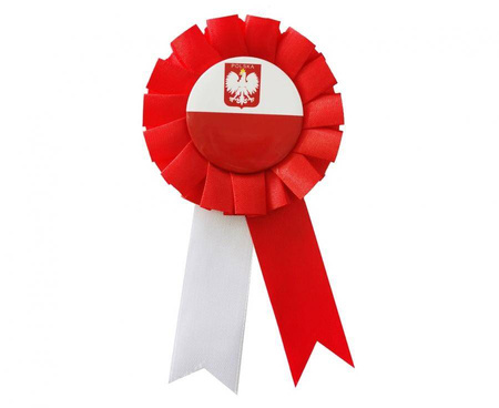 Kotylion Narodowy Kokarda Biało-Czerwona Flaga Godło Orzeł POLSKA 10 sztuk