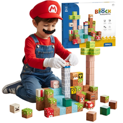 Klocki Magnetyczne Konstrukcyjne Zestaw 75 Elementów Edukacyjne Dla Dzieci