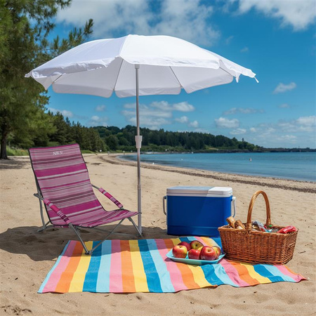 Leżak Ogrodowy Plażowy Składany Fotel Turystyczny Do Ogrodu + Pokrowiec