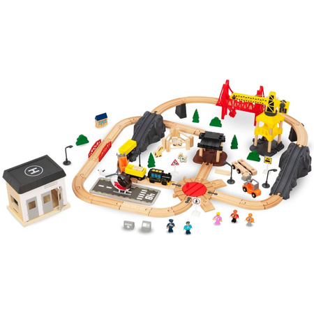 Drewniana Kolejka Pociąg Na Baterie Miasteczko Dla Dziecka MAMABRUM