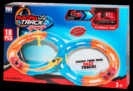 Tor Wyścigowy Samochodowy Pull Back Dla Dzieci 160 cm + 3 Autka