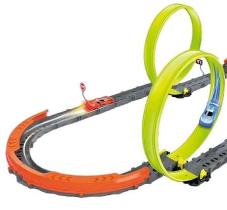 Tor Wyścigowy Samochodowy Pull Back Dla Dzieci + Samochód