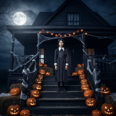 Strój Kostium Przebranie Sukienka Gotycka Uczennica Na Halloween GODAN