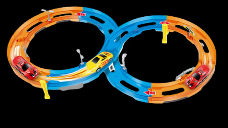 Tor Wyścigowy Samochodowy Pull Back Dla Dzieci 160 cm + 3 Autka