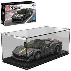Klocki Konstrukcyjne Auto Samochód Wyścigowy 384 Elementy + Gablota MOULD KING