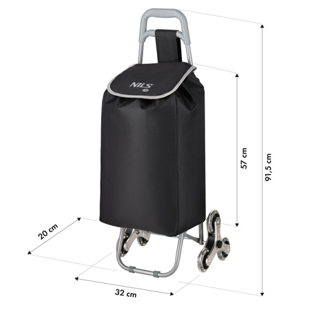 Wózek Na Zakupy Torba Zakupowa 40 L Składany Na Kółkach Schodowy Termiczny