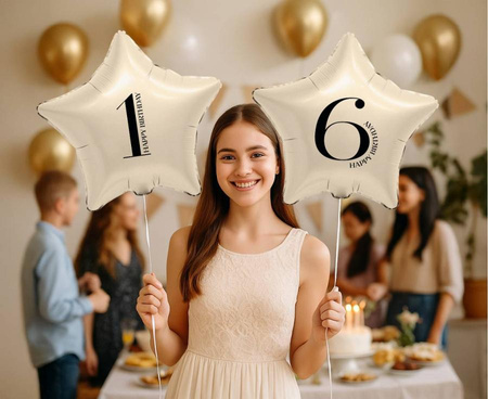 Balon Foliowy Dekoracyjny Ozdobny Imprezowy Na Urodziny Cyfra 6 GODAN 18"