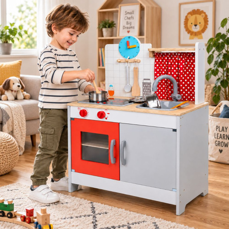 Kuchnia Drewniana Dla Dzieci Duża Kuchenka + Akcesoria TOP BRIGHT