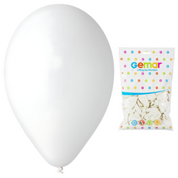 Balony Białe Klasyczne Pastelowe Na Komunię Ślub Wesele 10" GEMAR 100 szt.