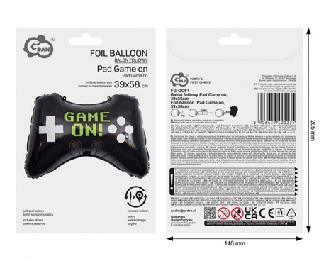 Balon Foliowy Pad Game On Na Urodziny Przyjęcie Imprezę Dla Dziecka 39x58cm