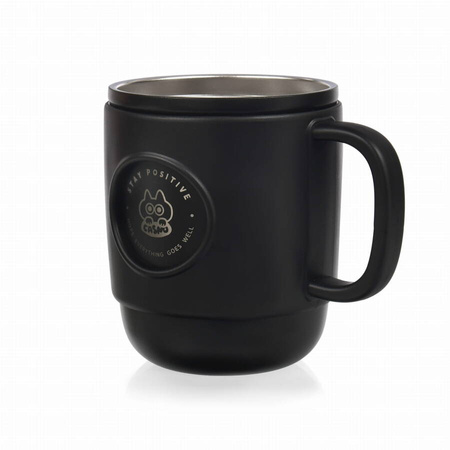 CASNO Kubek Termiczny Turystyczny Próżniowy Stalowy Ze Słomką 450 ml