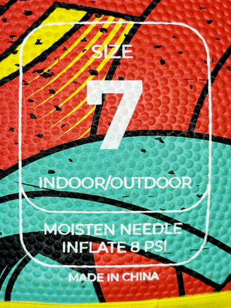 Piłka Do Koszykówki Treningowa Rekreacyjna Kolorowa Rozmiar 7 + Pompka