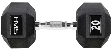 HMS Ciężarek Hantla Hexagonalna Gumowana Do Ćwiczeń Fitness Treningu 20 kg