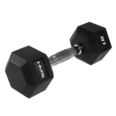 Hantle Hexagonalnych Gumowane Do Ćwiczeń Treningu Siłowego Zestaw 2x6 kg