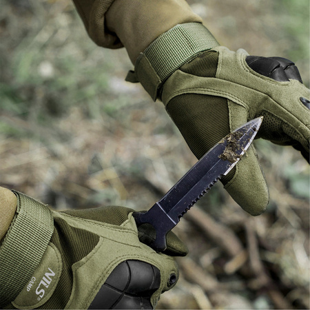 NILS Zielone Rękawice Taktyczne Ochronne Kampingowe Survivalowe