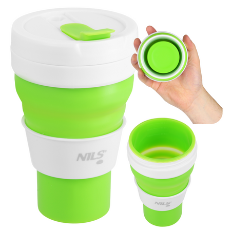 Kubek Silikonowy Składany Turystyczny Podróżny Kompaktowy 600 ml NILS