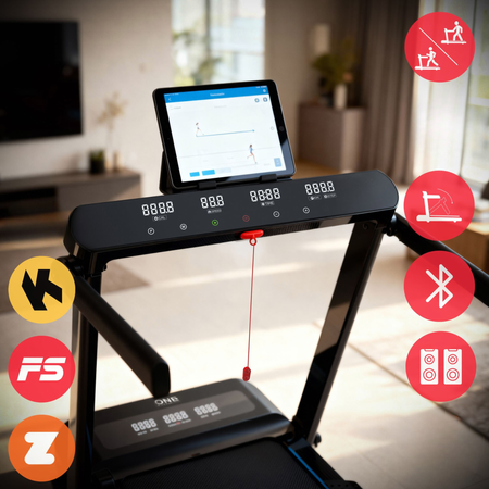 Bieżnia Elektryczna Domowa Regulacja Kąt Nachylenia 14 km/h Zwift Kinomap