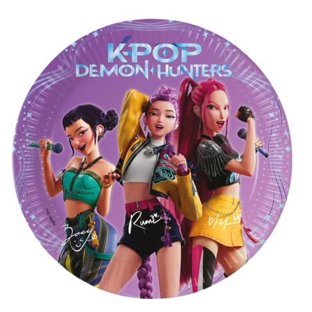 Talerzyki Kubeczki Serwetki 38el K-POP DEMON HUNTERS +Balony Na 11 Urodziny