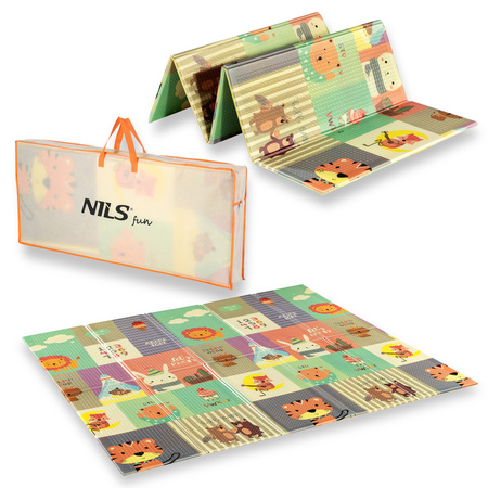 Mata Edukacyjna Piankowa Dla Dzieci Duża Dwustronna Składana XPE 195x180 cm