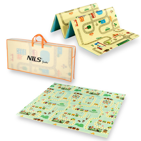 Mata Edukacyjna Piankowa Dla Dzieci Duża Dwustronna Składana XPE 195x180 cm