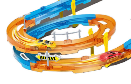 Tor Wyścigowy Samochodowy Pull Back Dla Dzieci 550 cm + 2 Samochody