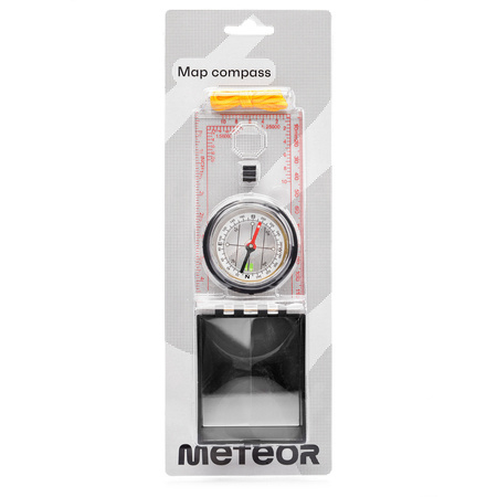 METEOR Magnetyczny Kompas Turystyczny Ze Składanym Lusterkiem + Sznurek