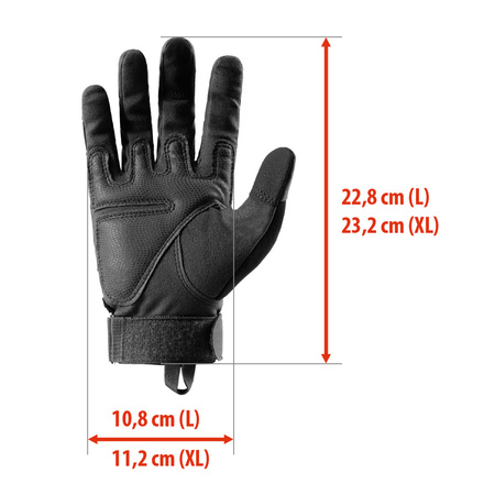 NILS Czarne Rękawice Taktyczne Ochronne Kampingowe Survivalowe