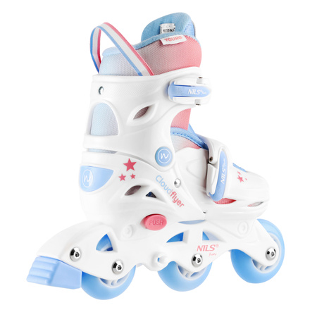 3w1 Rolki Regulowane Wrotki Dziecięce Białe Rekreacyjne ABEC-7 Nils Fun