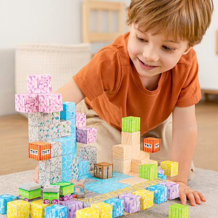 Klocki Magnetyczne Konstrukcyjne Zestaw 112 Elementów Edukacyjne Dla Dzieci