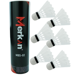 Lotki Do Gry Rekreacyjnej W Badmintona Nylonowe Białe MERKAN Komplet 6 szt.