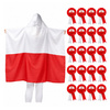 Kotylion Narodowy Biało-Czerwony Godło Orzeł POLSKA 20szt. + Flaga 150x90cm