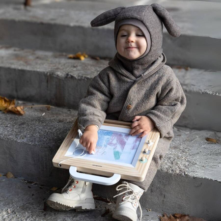 MAMABRUM Drewniany Znikopis Z Pieczątkami - Tablica Do Rysowania