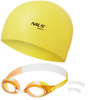 NILS Dziecięcy Zestaw Na Basen Regulowane Okularki + Czepek Pływacki