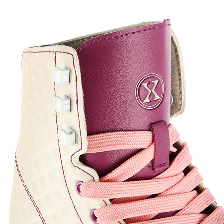 Wrotki Klasyczne Retro Kółka Kauczukowe Rekreacyjne Kremowe Sznurowane NILS