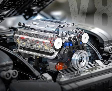 Klocki Konstrukcyjne Silnik Samochodowy V8 535 Elementów MOULD KING