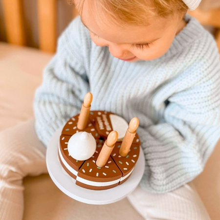 Drewniany Tort Urodzinowy Ciasto Do Krojenia Na Rzepy Zabawka Dla Dzieci