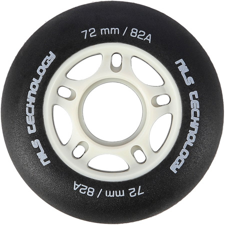 Kółka Do Łyżworolek Kauczukowe Zestaw 4 szt. Czarne Matowe 72 mm NILS