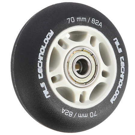 Kółka Do Rolek Kauczukowe 70mm Zestaw 8 szt. + Łożyska ABEC-9 Czarne Matowe