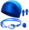 Zestaw Pływacki Na Basen Czepek + Okulary + Zatyczki Na Nos i Uszy NILS 