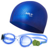 Okulary Pływackie Na Basen + Czepek Pływacki Kąpielowy + Zatyczki Do Uszu