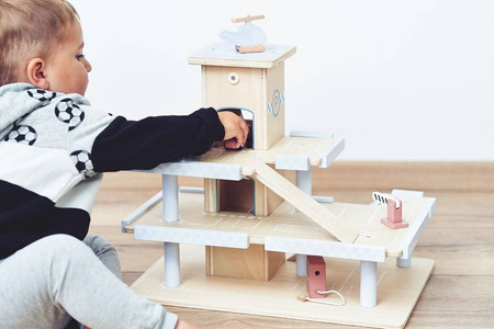 Duży Drewniany Parking Garaż + Samochodziki Zabawka Dla Dzieci MAMABRUM