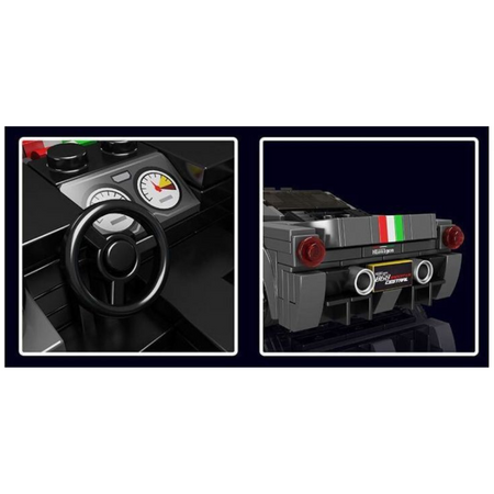 Klocki Konstrukcyjne Auto Samochód Wyścigowy 384 Elementy + Gablota MOULD KING