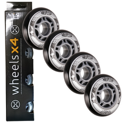 Kółka Do Łyżworolek Kauczukowe Zestaw 4 szt. Czarne 72 mm Nils Extreme